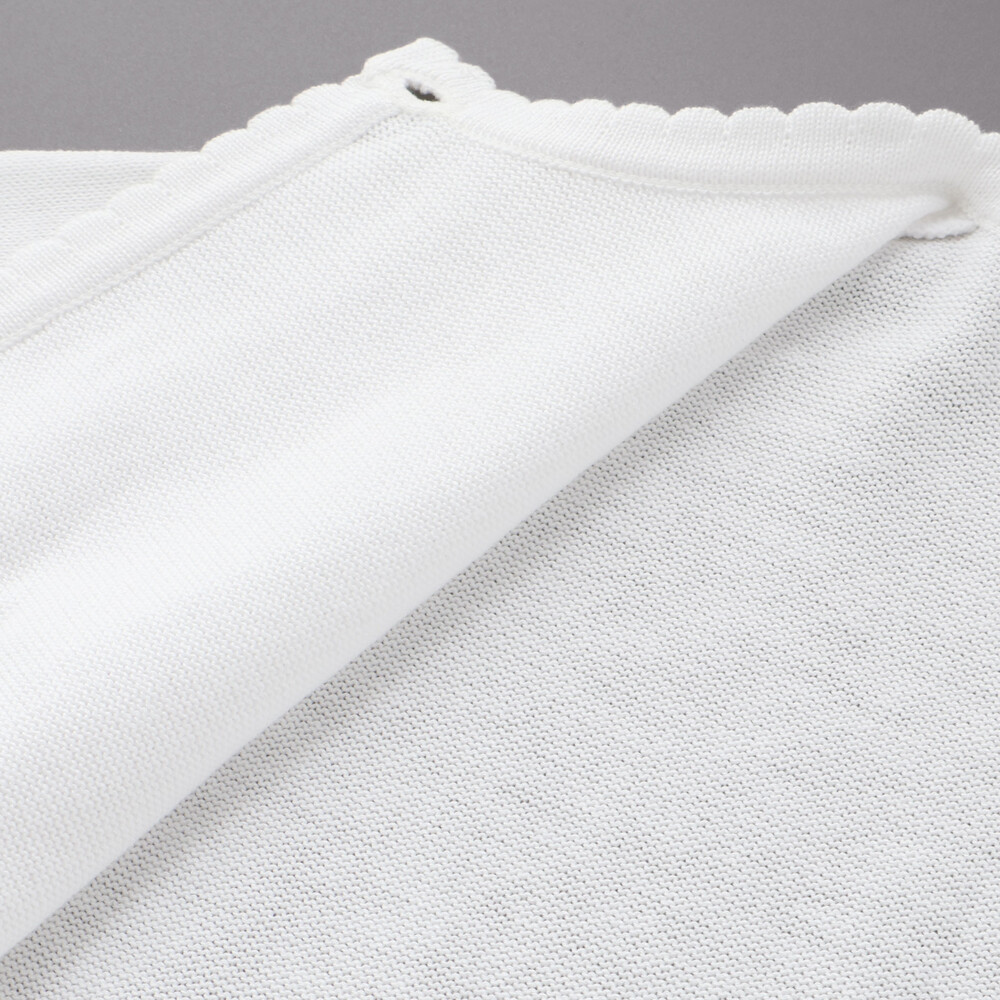 【日本製】ロゴチャーム付きニット長袖カーディガン(110~130cm) ホワイト 110cm