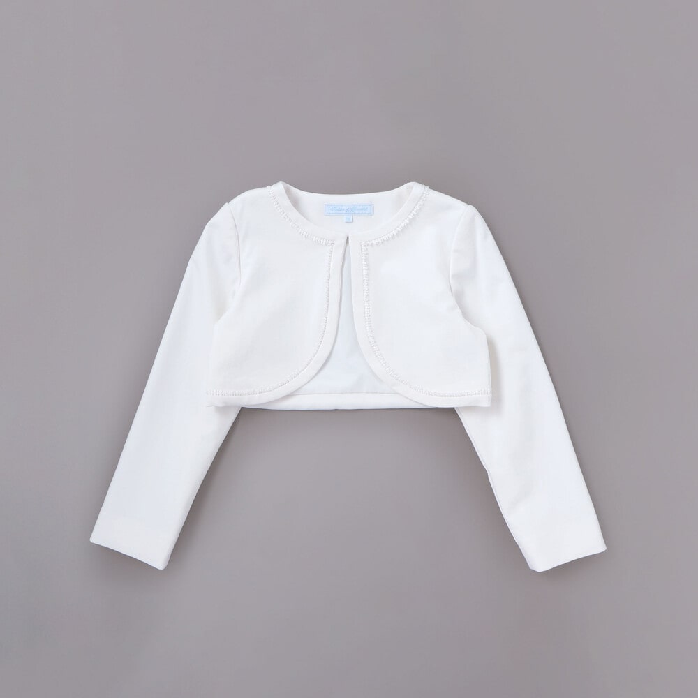 ストレッチポンチレース付きジャケット(110~130cm) ホワイト 110cm