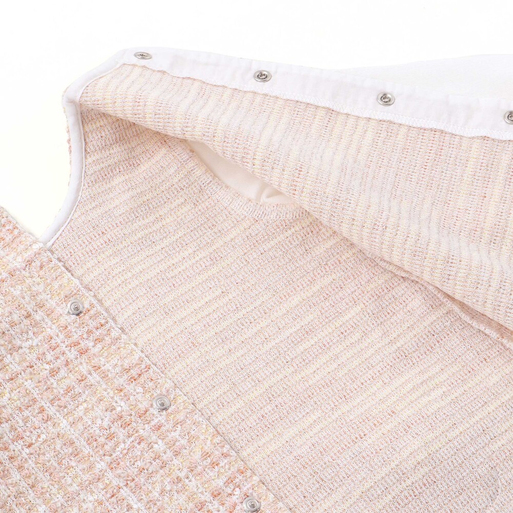 【お揃い】ツイードジャガードワンピース(70~90cm) ピンク系 S(70-80cm)