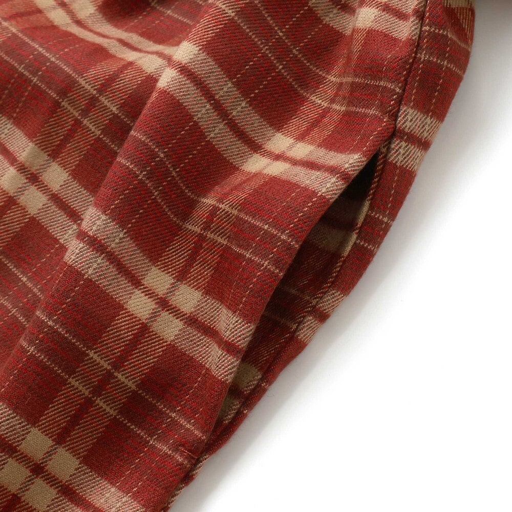 【お揃い】チェック柄セーラー襟ワンピース(80~130cm) レッド系 90cm