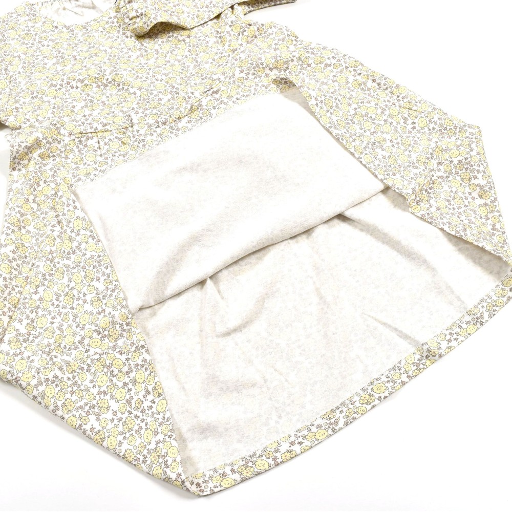 花柄 柄 ウエスト リボン ワンピース (80~130cm) イエロー系 110cm