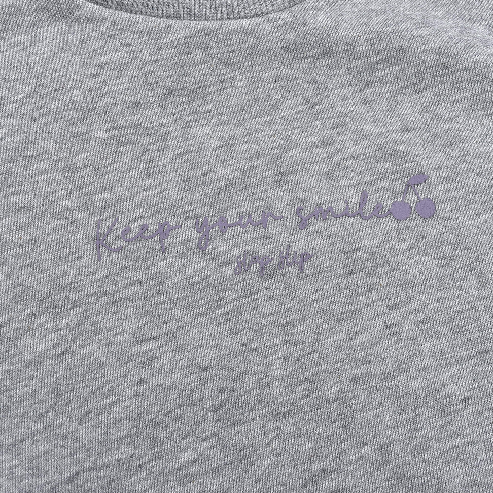 バック プリント 裏毛 トレーナー ワンピース (80~130cm) グレー 90cm