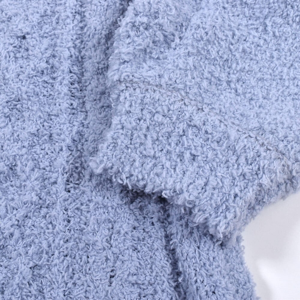 ケーブル編み ブークレ ニット ワンピース (SS~M) オフホワイト SS(75~95cm)