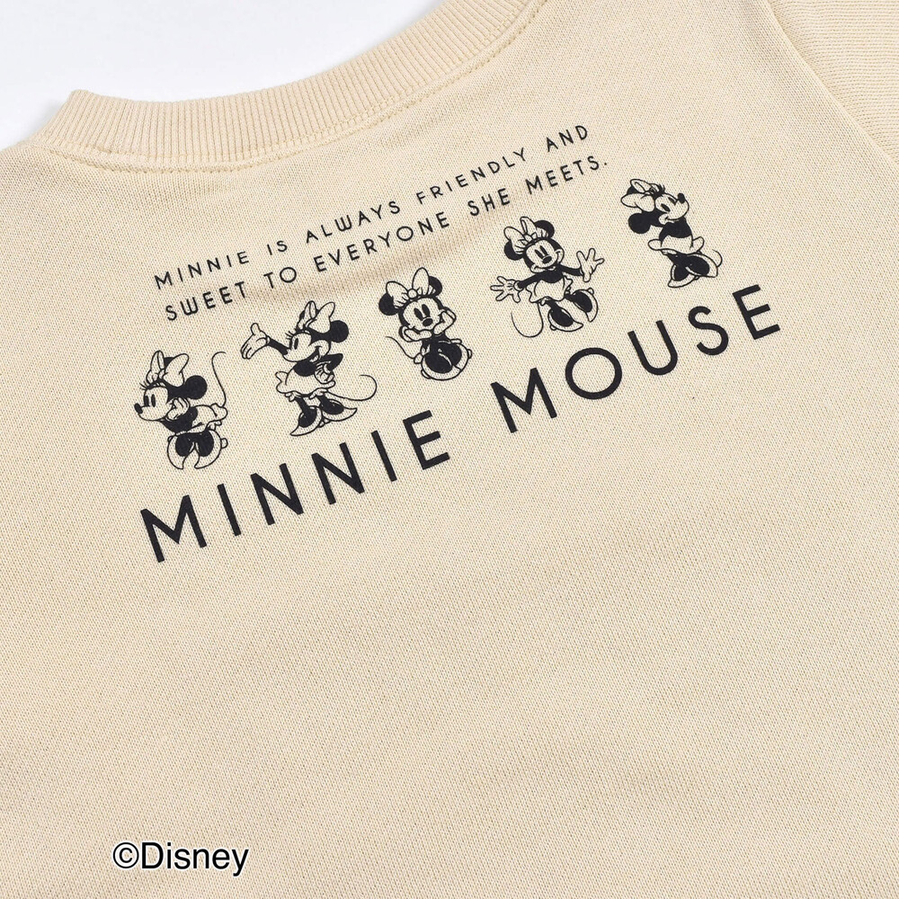 【 Disney 】 ミニーマウス チェック 柄 フェイク ワンピース (80~130cm) ベージュ 100cm