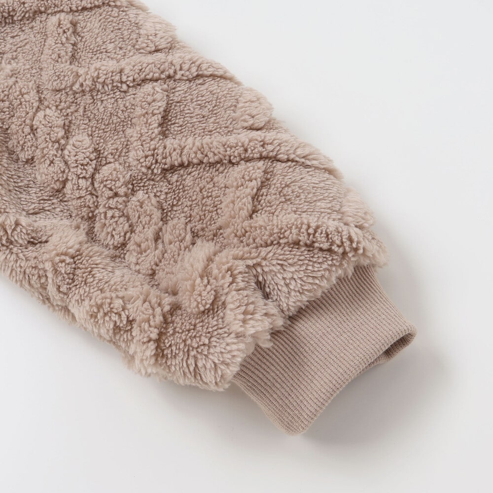 【お揃い】天使の羽もこもこケーブルボアワンピース(80~130cm) オフホワイト 80cm