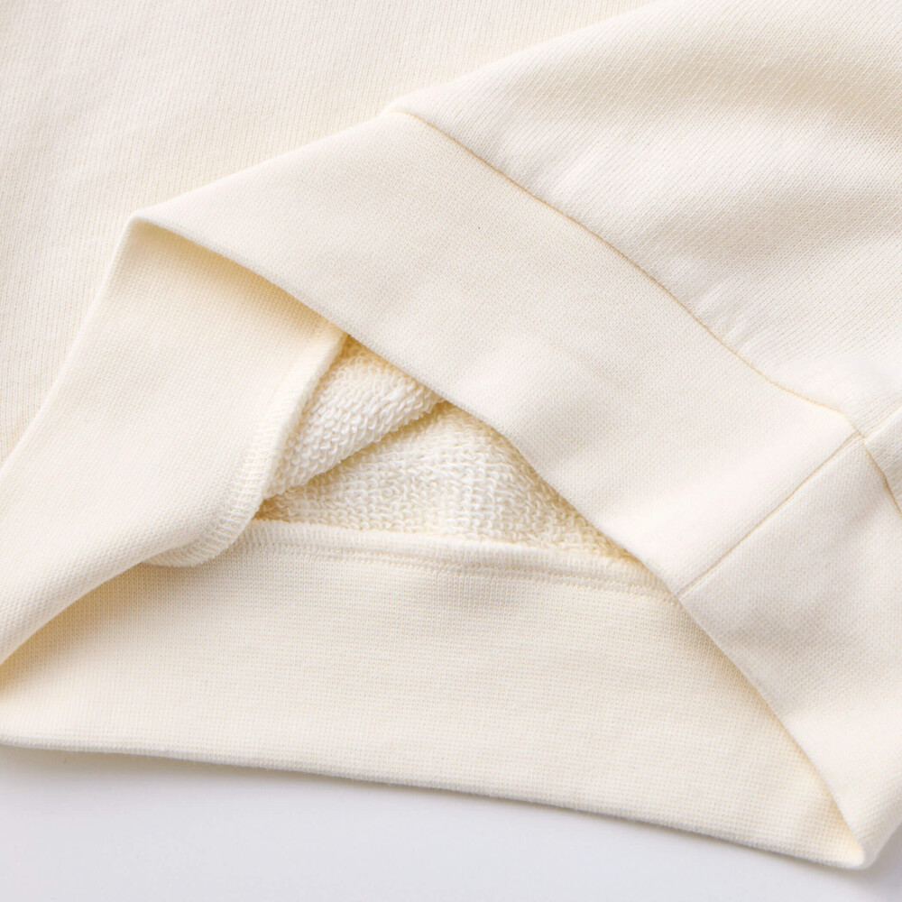 きらめくグリッタープリント切り替えトレーナー+ケーブル編みチェックショートパンツ2点セット(80~130cm) オフホワイト 80cm