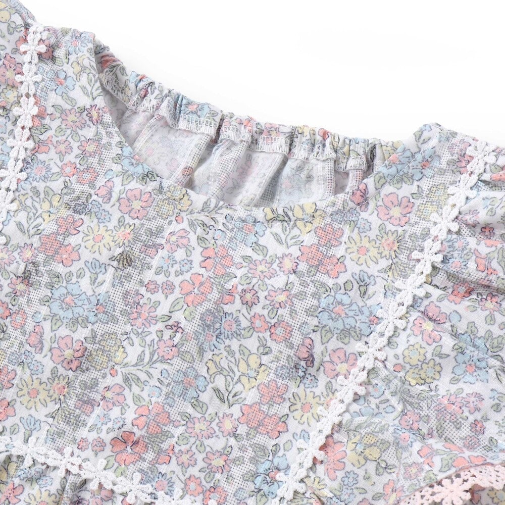 花柄チュニック+ショーパンセットアップ(80~130cm) イエロー系 80cm