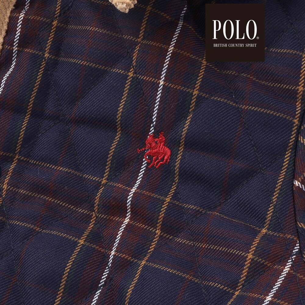 【POLO BCS(ポロ・ビーシーエス)×SLAP SLIP】フード付きキルトアウター(80~130cm) ネイビー系 80cm