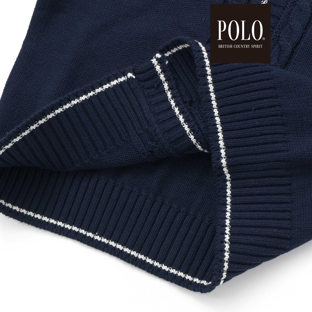 【POLO BCS(ポロ・ビーシーエス)×SLAP SLIP】シンプルニットカーディガン(80~130cm) オフホワイト 80cm