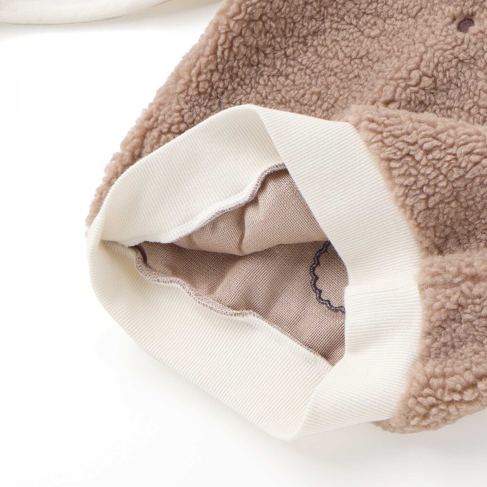 恐竜クマウサギアニマルフェイスボア切り替えトレーナー(80~120cm) ピンク(ウサギ) 80cm