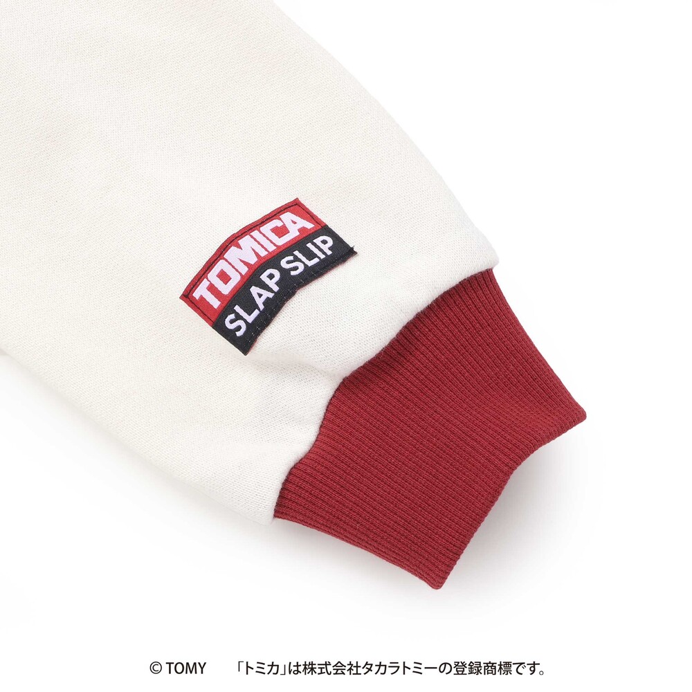 【トミカxSLAPSLIP】タワーモチーフはたらくくるま裏毛トレーナー(90~120cm) グリーン 90cm