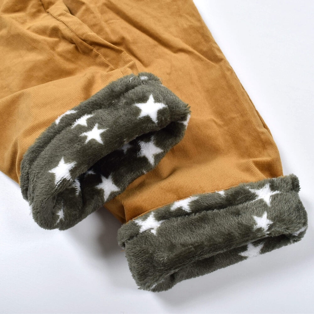 リバーシブル コールテン × 星 ボア モンスター 刺繍 パンツ (80~130cm) グレー 80cm