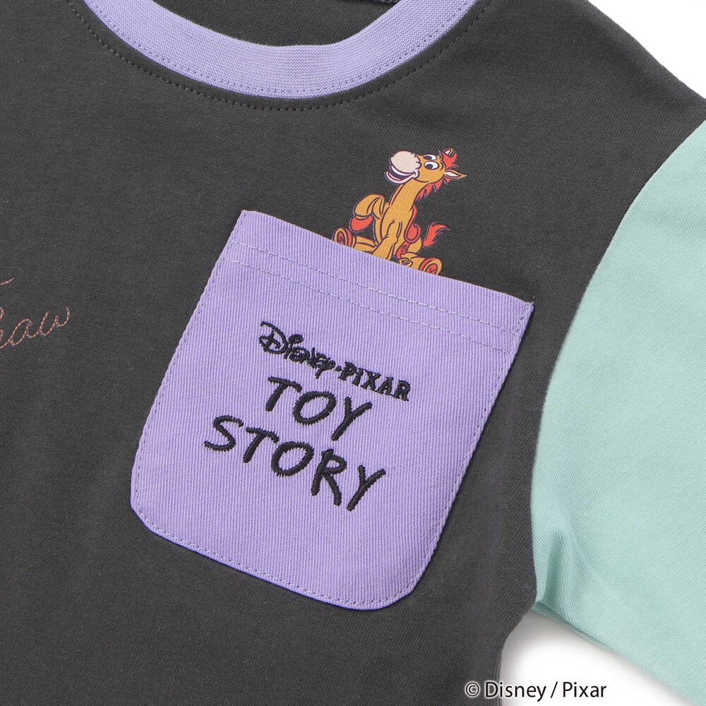 【トイ・ストーリー(Toy Story)コレクション】キャラクタープリントバイカラー半袖Tシャツ(80~130cm) ホワイト 80cm