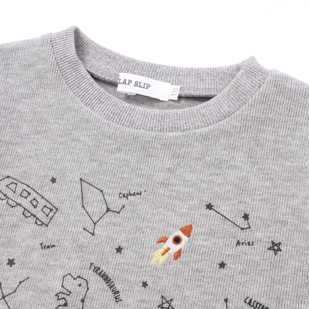 ボーダー切り替え長袖Tシャツ(80~130cm) ネイビー 80cm