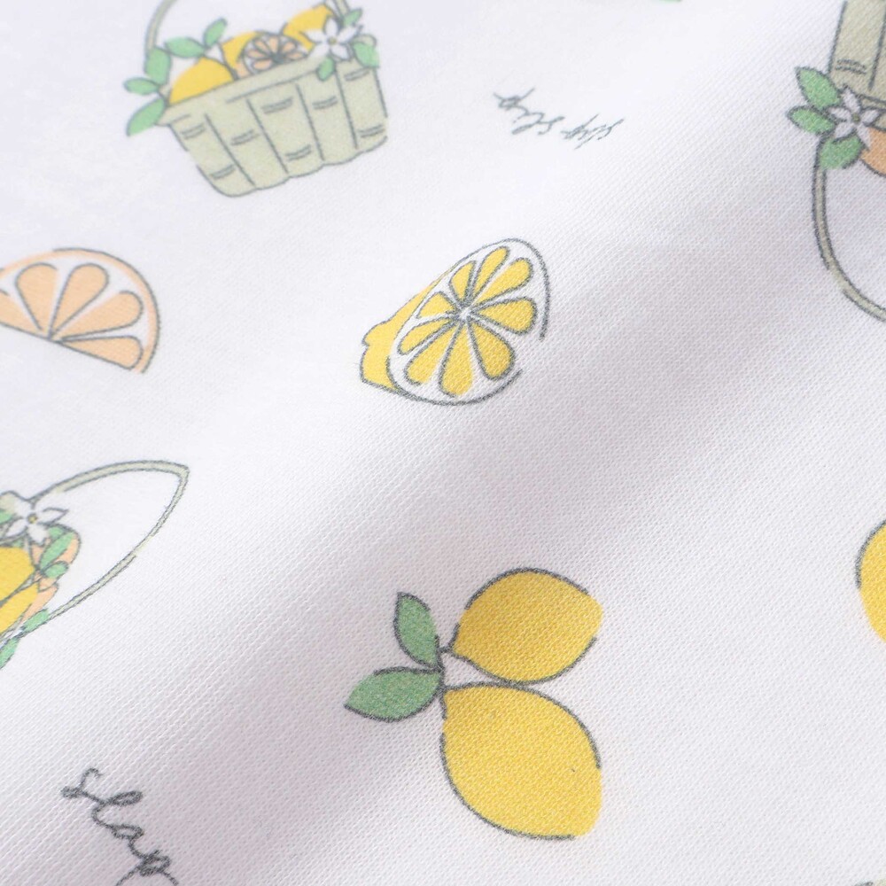 【UVカット/接触冷感/お揃い】レモンおもちゃ総柄スリーパーベビー ホワイト系 ワンサイズ