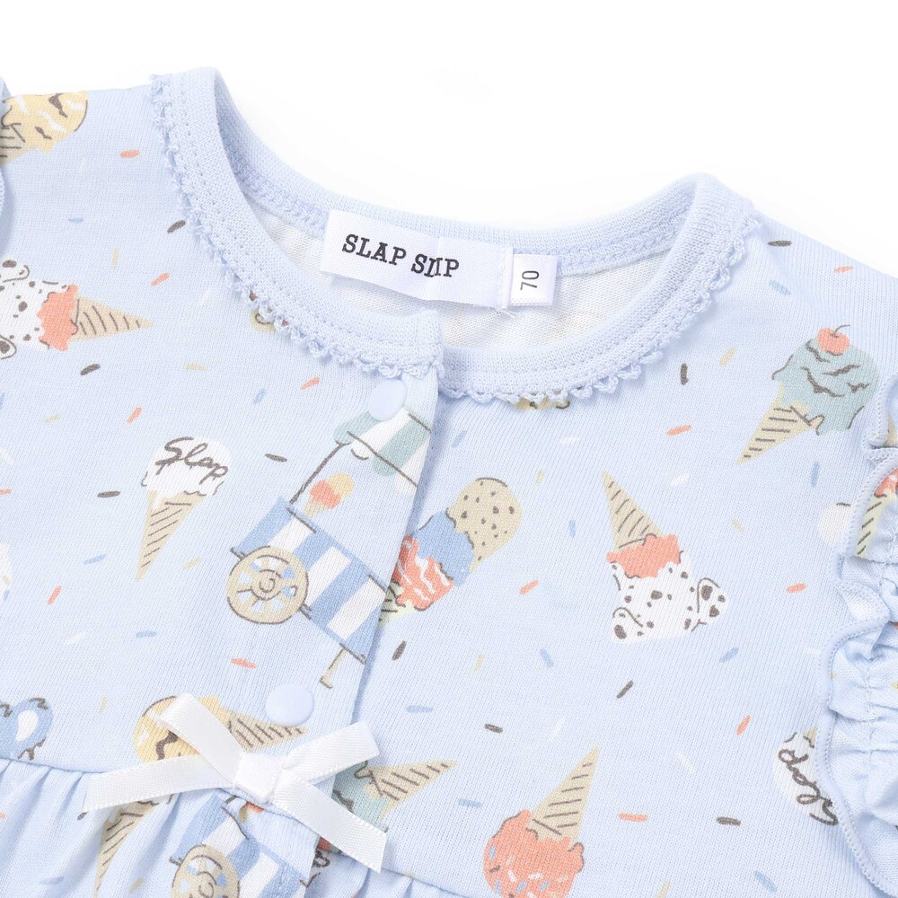 【お揃い】バルーン宝石アイス果物総柄プリントボディミニベビー(60~80cm) ピンク系 60cm