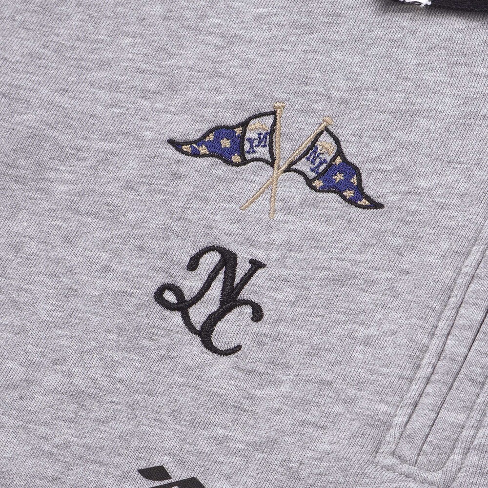 ミニ裏毛ハーフジップロゴ刺しゅうポロシャツ(110~150cm) グレー 110cm