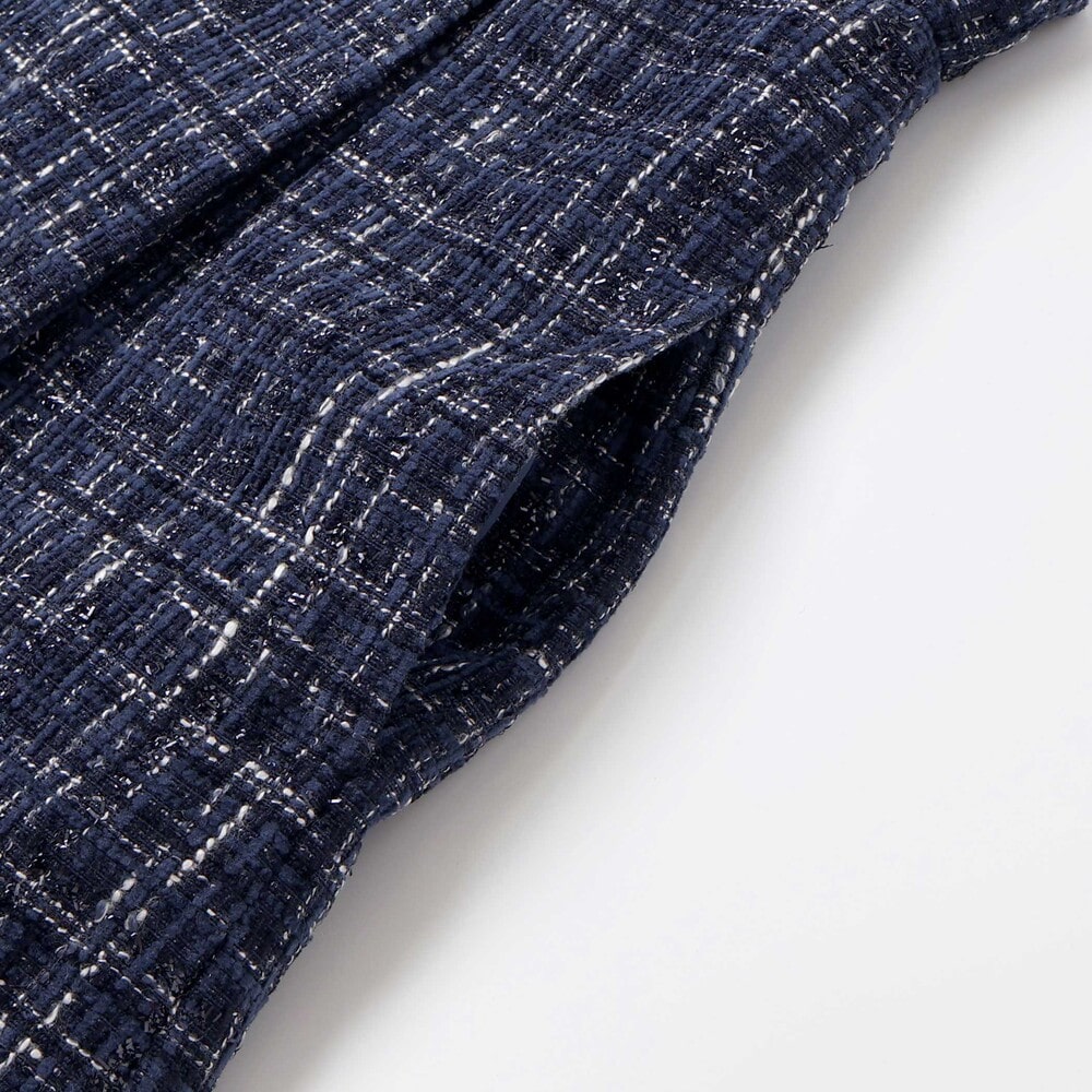 【お揃い】エタンセルラメツイードプリーツジャンパースカート(100~150cm) レッド系 100cm