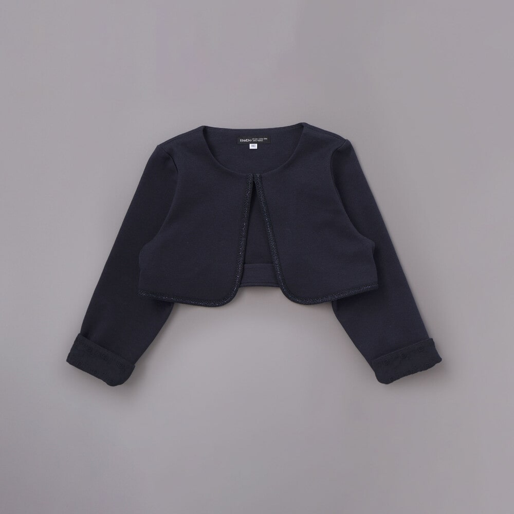 リップルポンチノーカラージャケット(110~130cm) ホワイト 110cm