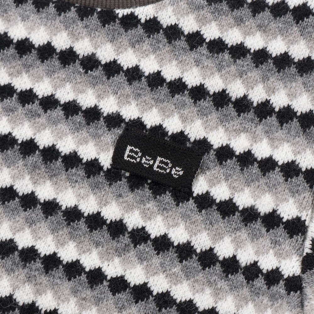 ダイヤMIXボーダーカットニットプルオーバー(90~150cm) ブルー系 90cm