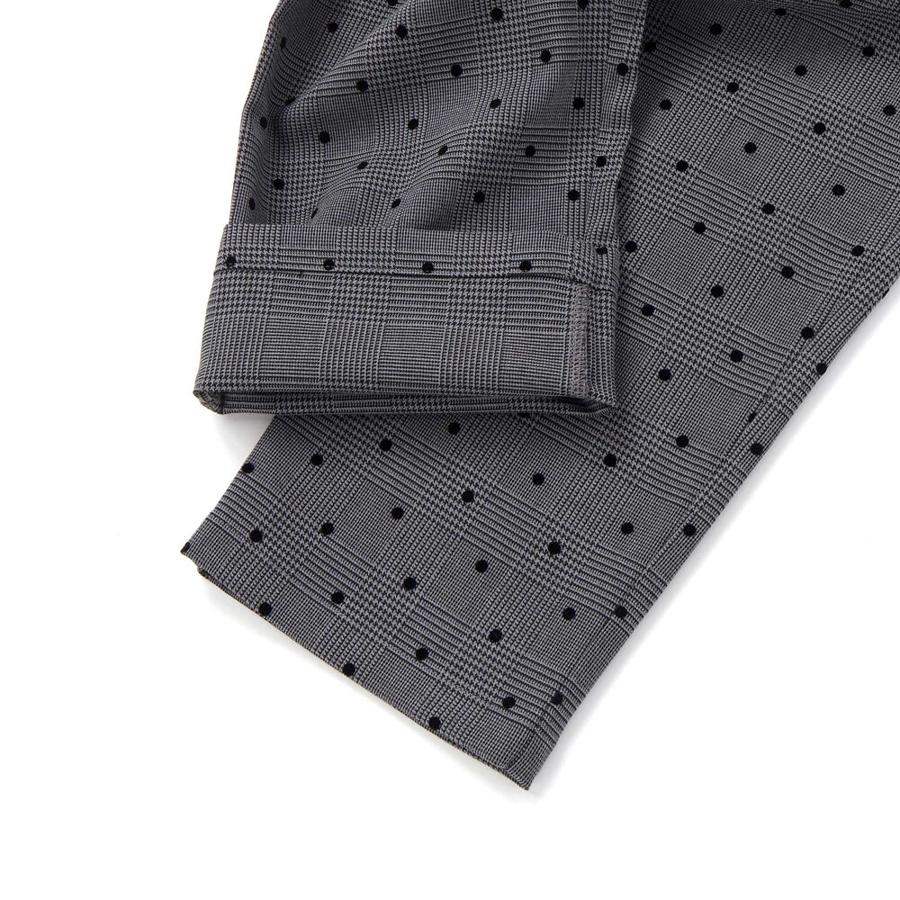 【お揃い】グレンチェック×ドットツータックワイドパンツ(100~160cm) グレー系 100cm