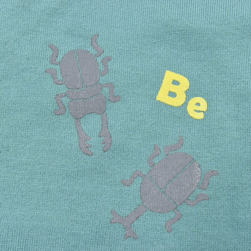 【 蓄光 プリント 】 昆虫 カブトムシ クワガタ ロゴ Tシャツ (90~150cm) グリーン 100cm