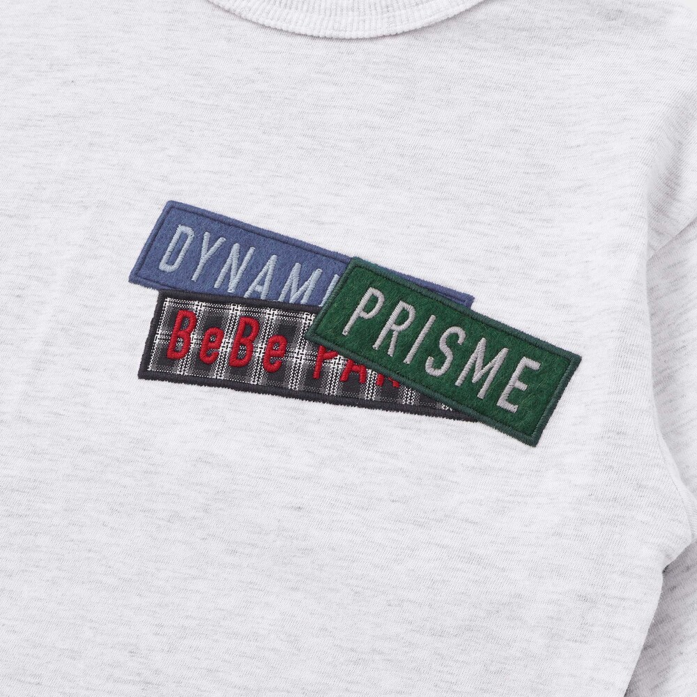 ランダム配色ワッペン刺しゅう長袖Tシャツ(90~160cm) イエロー 90cm