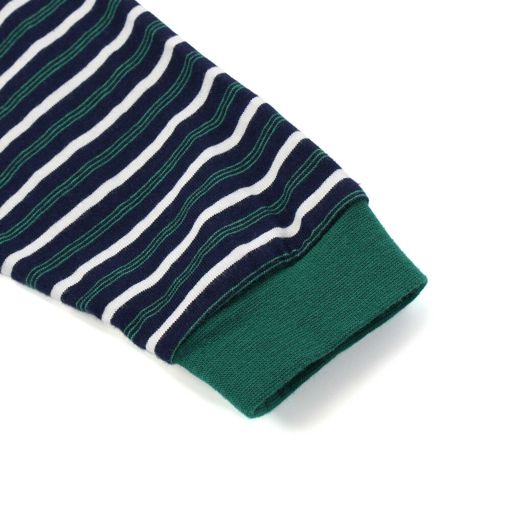 マルチボーダー天竺配色リブ長袖Tシャツ(80~90cm) レッド系 80cm
