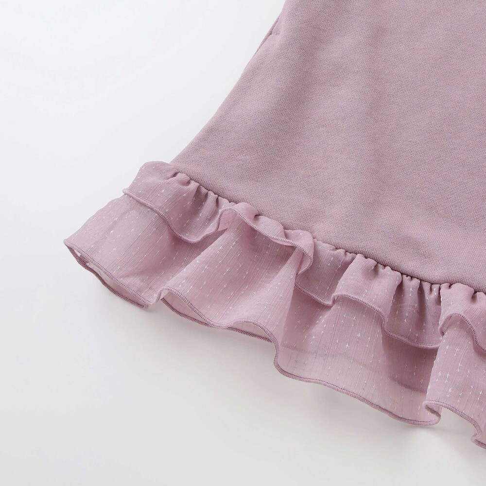 【限定商品】裏毛チュールフリルワンピース(95~150cm) ピンク 100cm