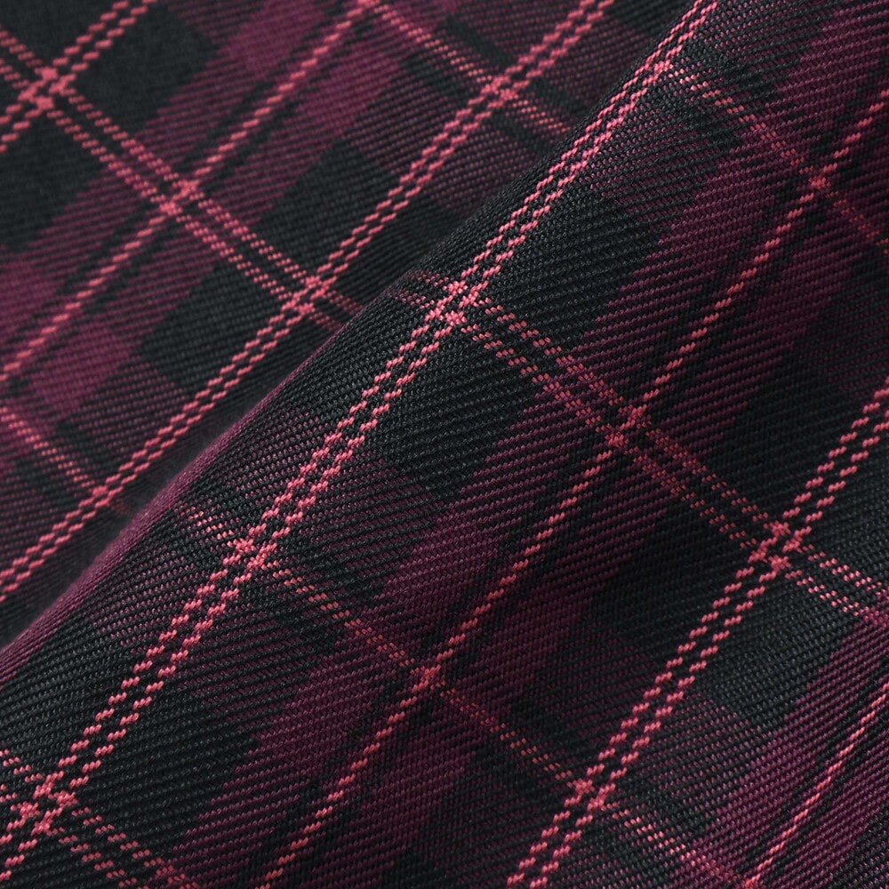【限定商品】リブ+チェックドッキング長袖ワンピース(95~150cm) ネイビー系 95cm
