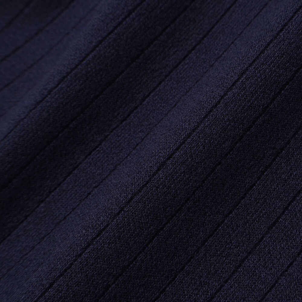 【限定商品】リブ+ネル花柄ドッキング長袖ワンピース(95~150cm) ネイビー系 95cm