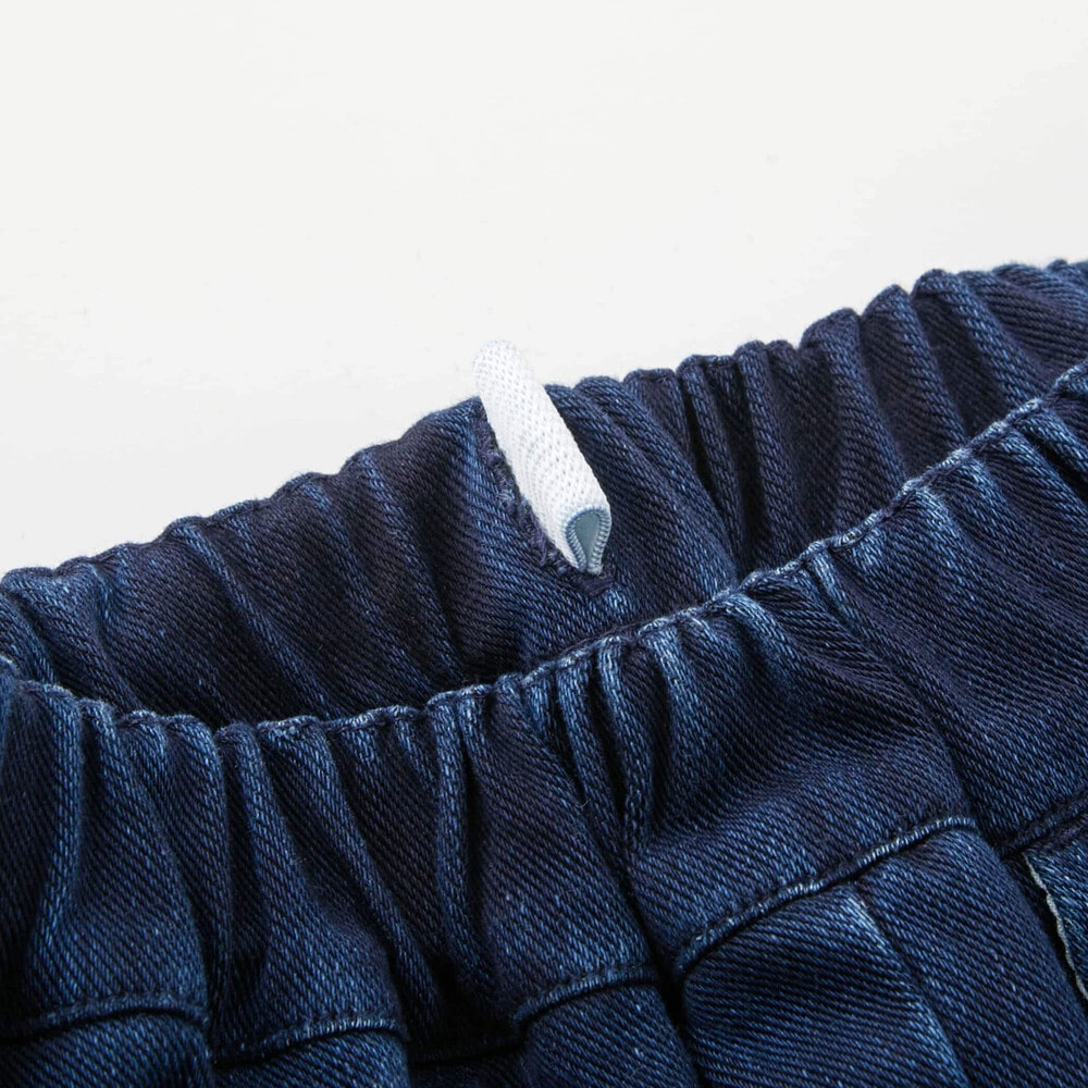 【店舗限定】フロントタックボンディングデニムパンツ(95~150cm) ネイビー 95cm
