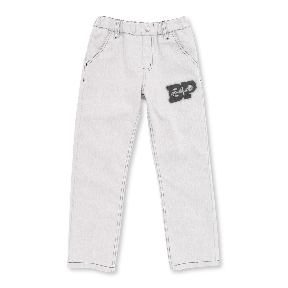 ワッペン付きデニムロングパンツ