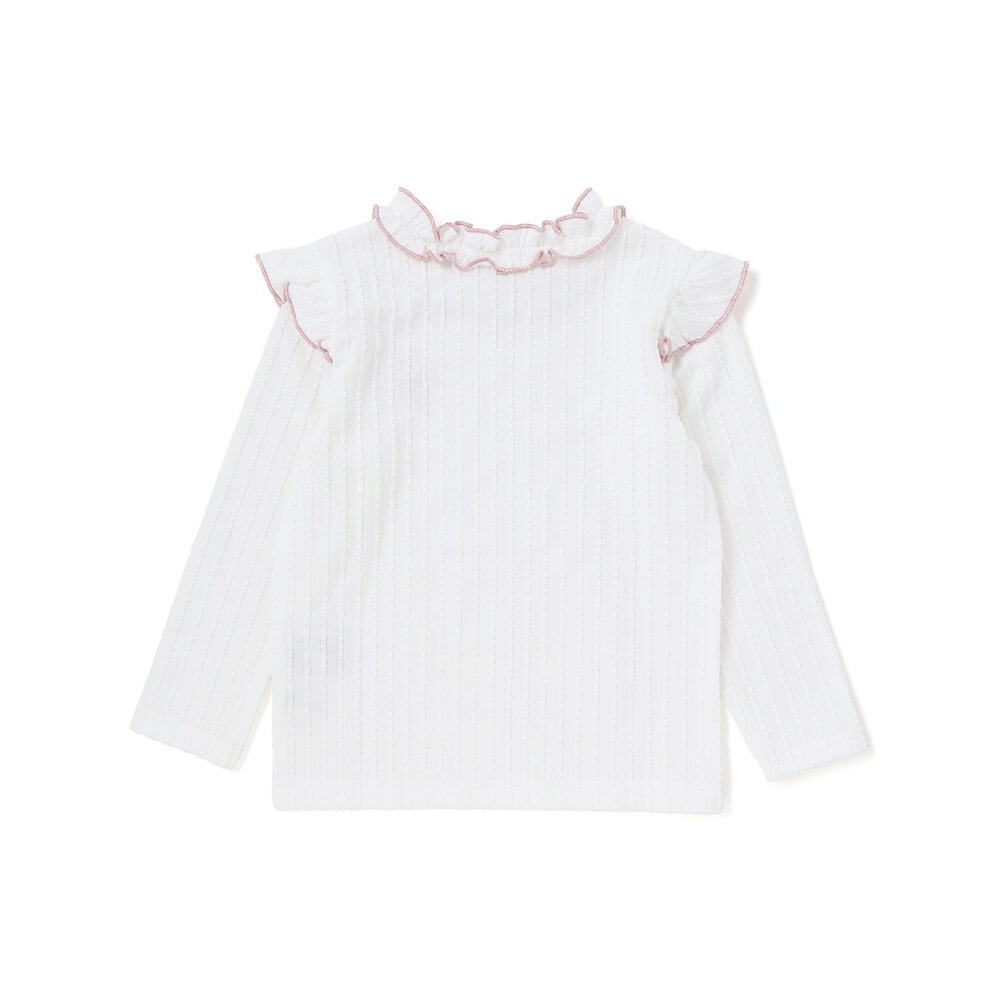 【限定商品】メロウフリル立体リブ長袖Tシャツ(95~150cm) ブラウン 95cm