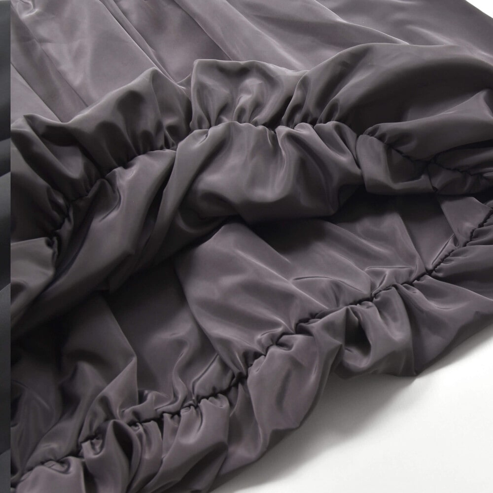 【 ニコ☆プチ 掲載 】ふんわりバルーン切り替えワンピース(130~160cm) ブラック系 130cm