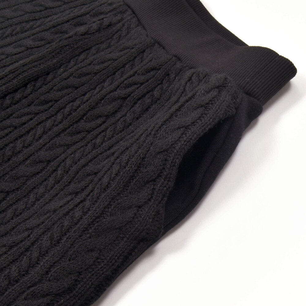 ニット切り替えプルオーバー+ショートパンツセットアップ(130~160cm) ベージュ 140cm