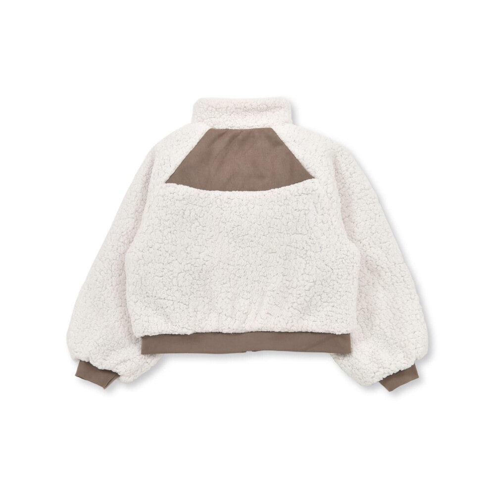 【 ニコ☆プチ 掲載 】ボアスウェード切り替えブルゾン(130~160cm) ブラック 130cm