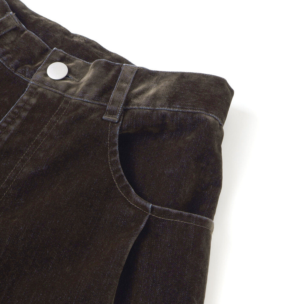 フロッキーワイドデニム(130~160cm) ブラウン 130cm