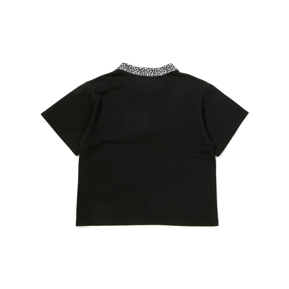 ヒョウ柄ハーフジップTシャツ(130~160cm) ブラック 130cm