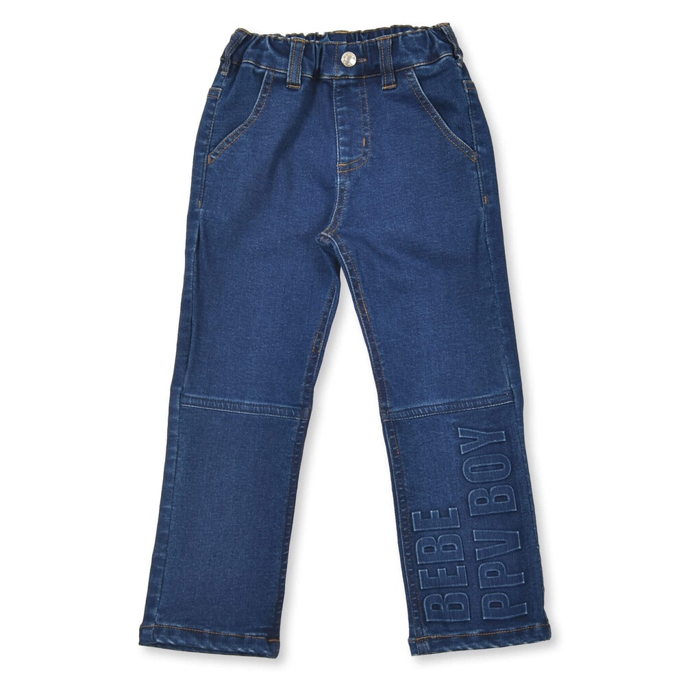エンボス加工デニム(95~160cm)(95cm ブラック系): ボトム【べべモール 