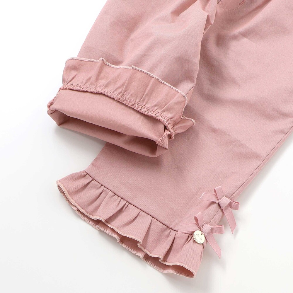 裾フリル6分丈パンツ(95~150cm) ブラック 95cm