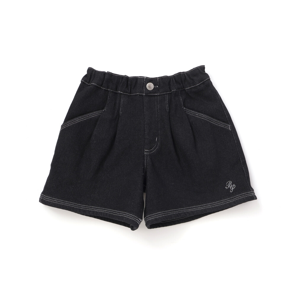 配色ステッチ裏ボアデニムキュロット(95~150cm) ネイビー 95cm