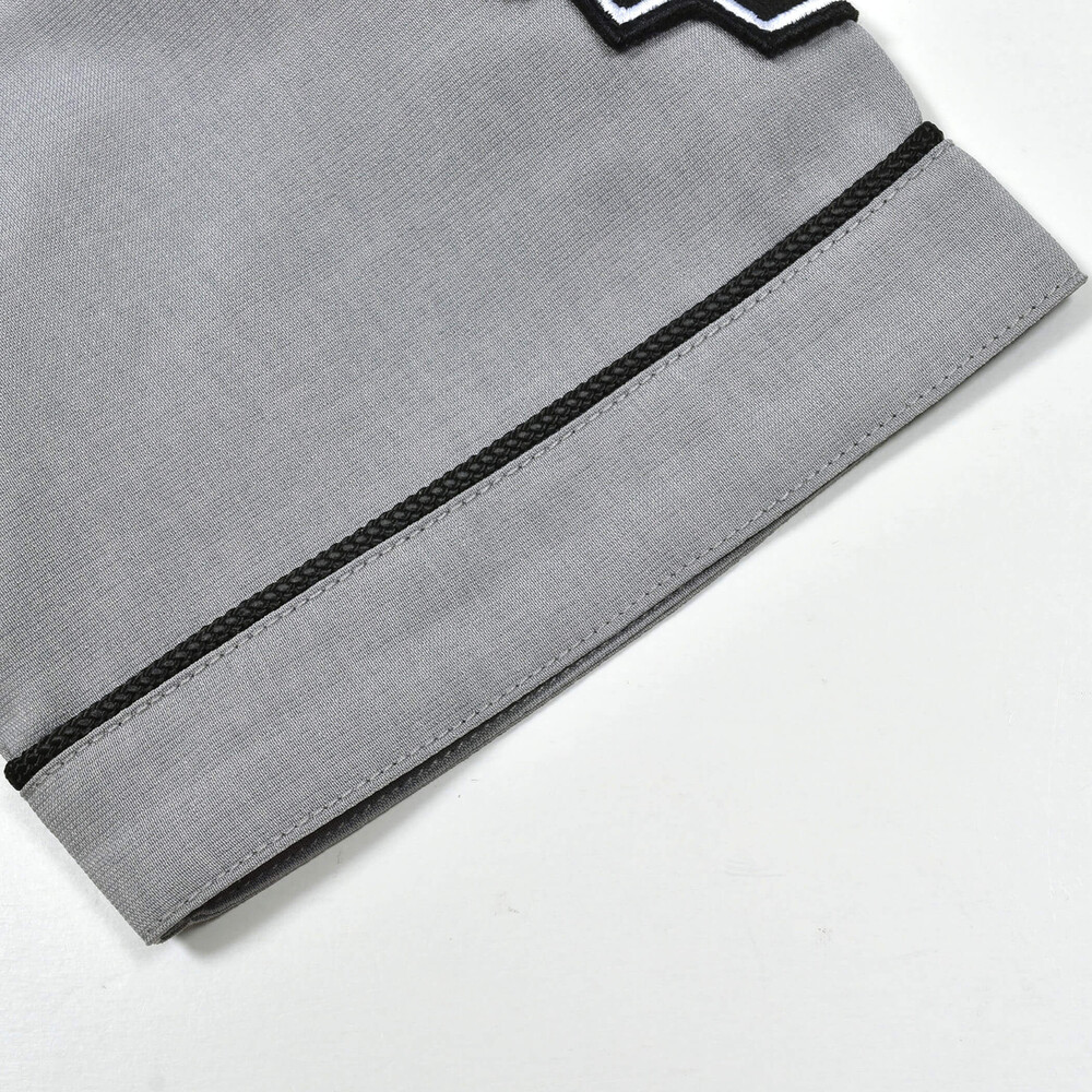 【接触冷感】ファンマートロストレッチパイピングバイカラーシャツ(100~160cm) グレー 100cm