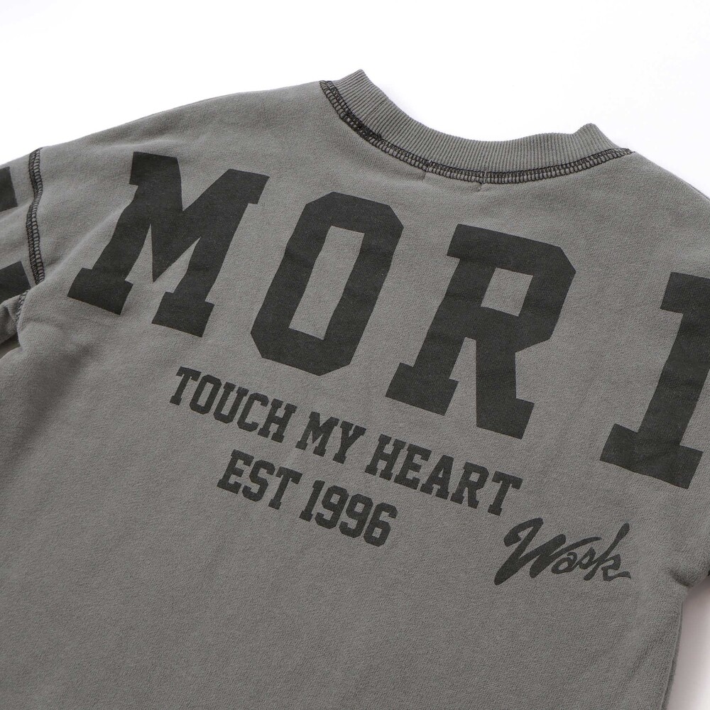 ロゴプリント配色ステッチBIGトレーナー(110~160cm) グレー 110cm