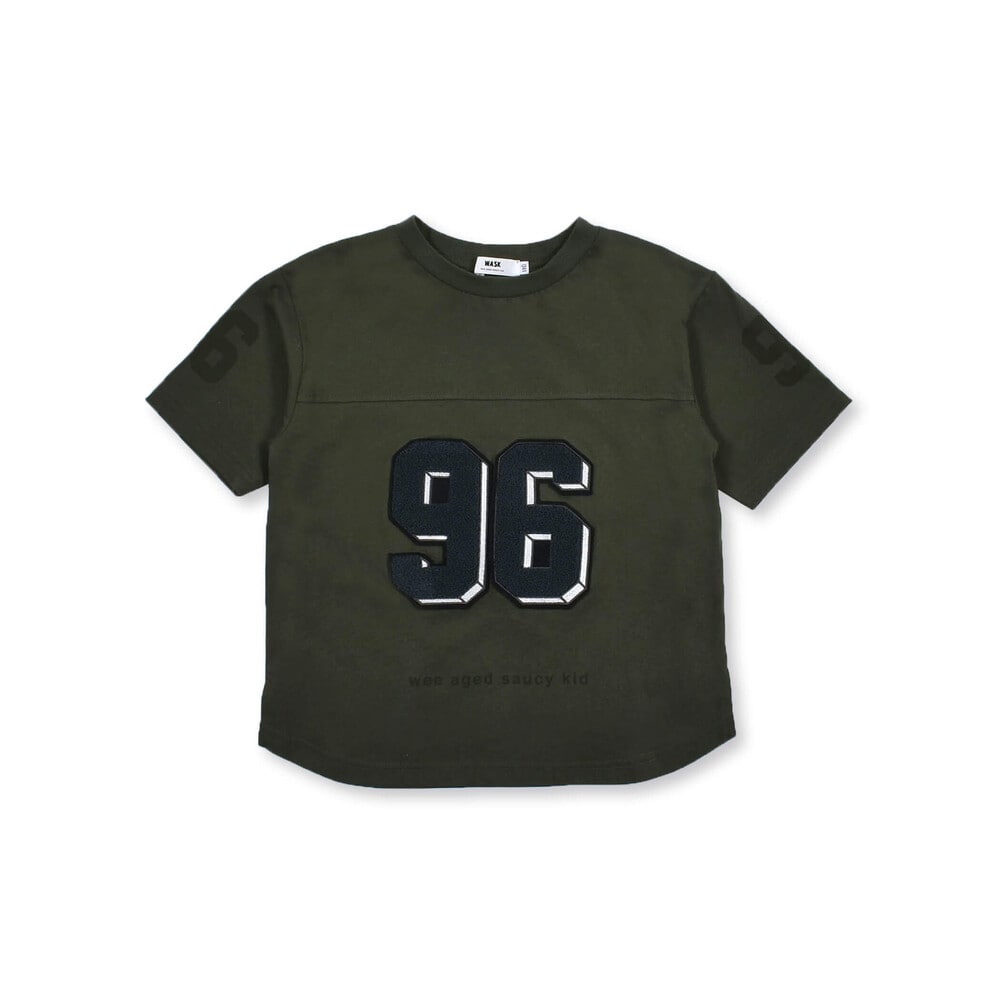 サガラ刺繍 ワッペン Tシャツ (100~160cm) グリーン 100cm