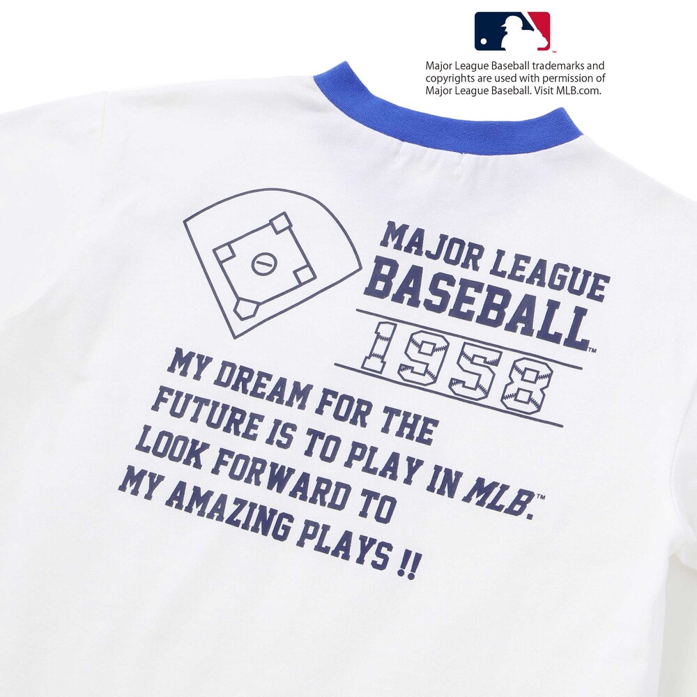 【MLB】 モチーフ VネックTシャツ(100~160cm) グレー 100cm