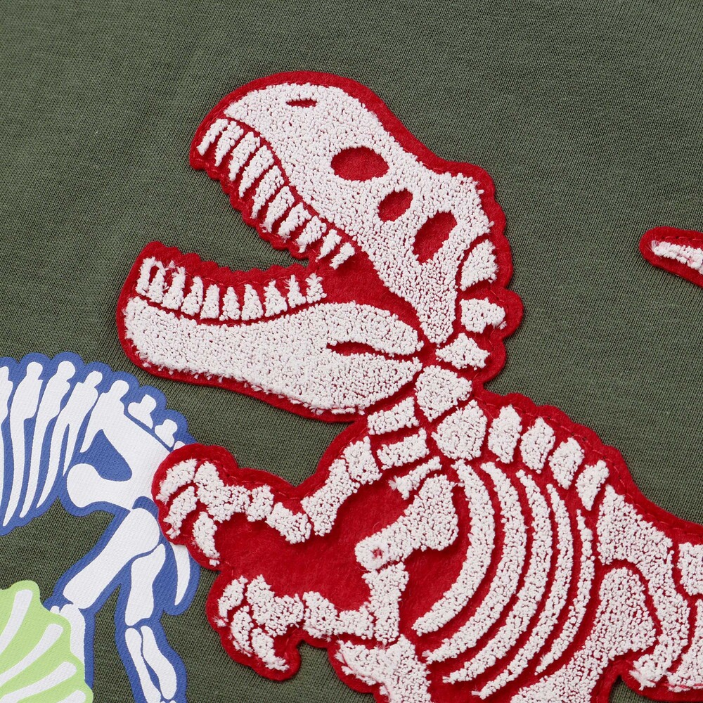 2WAYティラノサウルス刺しゅうビッグTシャツ(80~160cm) ブルー 80cm
