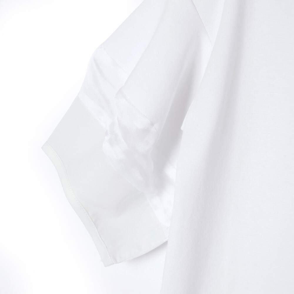 ポンチシアー切り替えポワン袖Tシャツ親子お揃い(110~140cm) ブラック M(110~125cm)