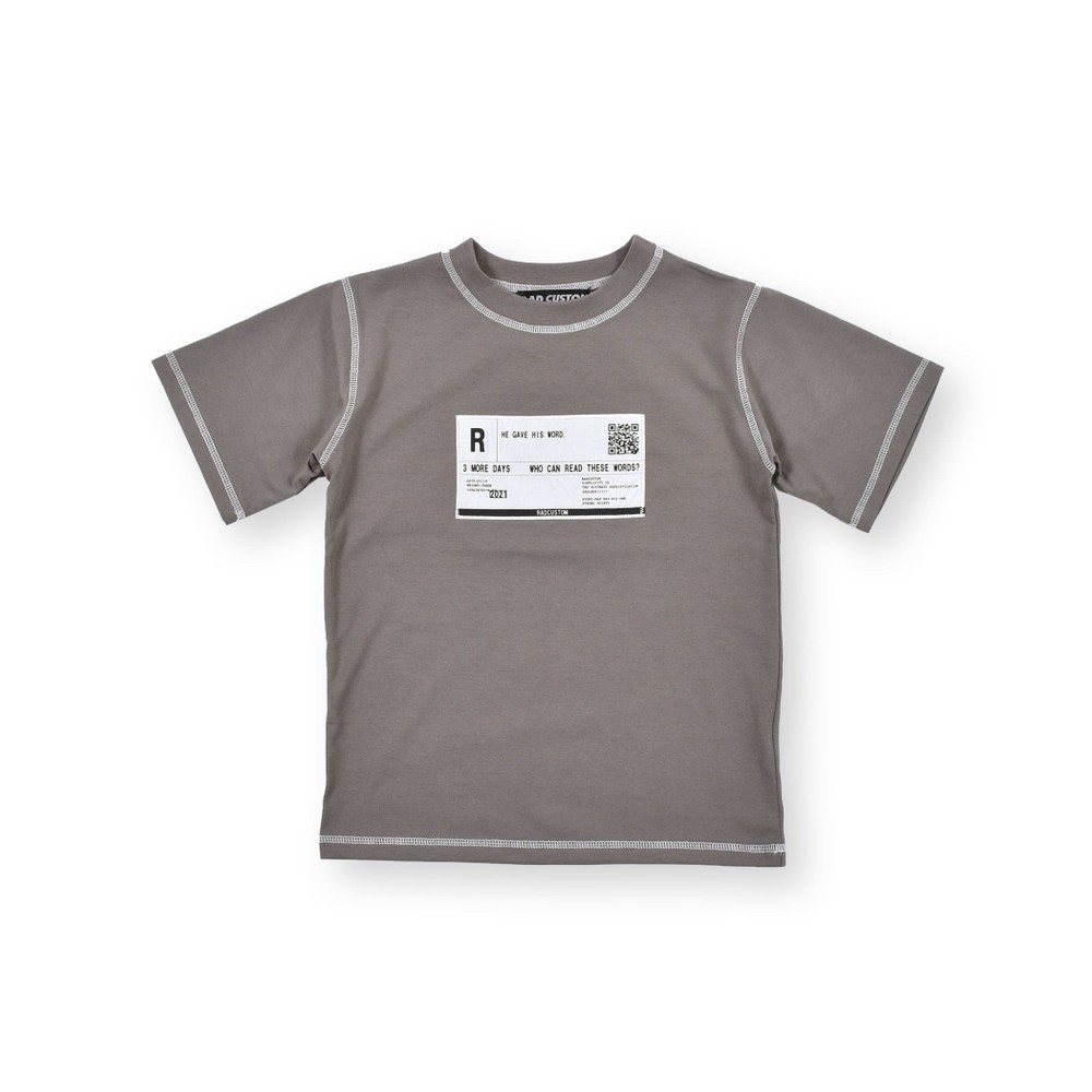 フロント パッチ Tシャツ(120~160cm) グレー 140cm