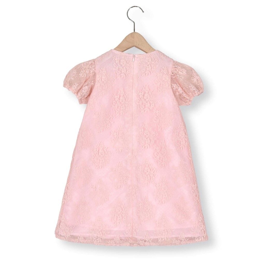 【日本製】フラワーラッセルチュールワンピース(90~130cm) ピンク 90cm